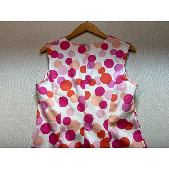 Chadwicks Of Boston Womens Sleeveless Dress Size 10P White Pink Polka Dot - Picture 10 of 11